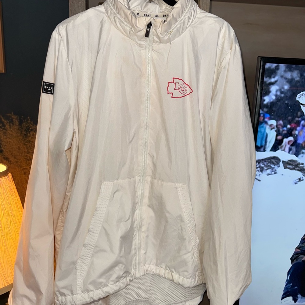 DKNY White KC Chiefs Windbreaker Jacket